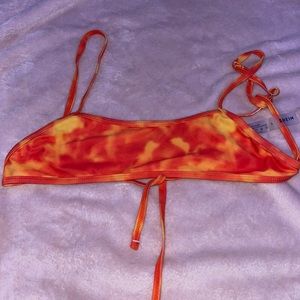 Light orange and dark orange bathing suit top!